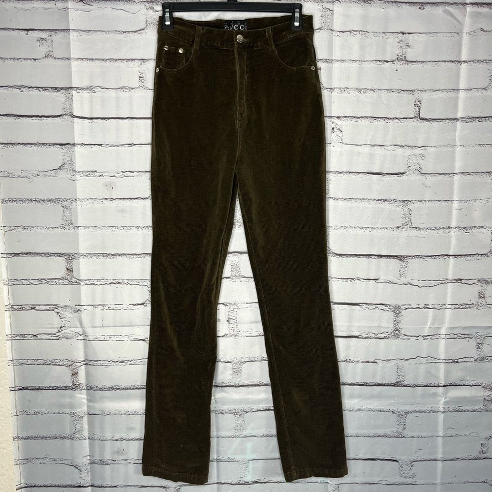 Gucci Olive Straight Leg Pants